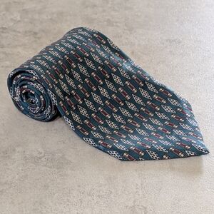 Vintage Robert Talbott Studio Carmel Valley Hand Sewn Silk Tie Dark Teal Foulard